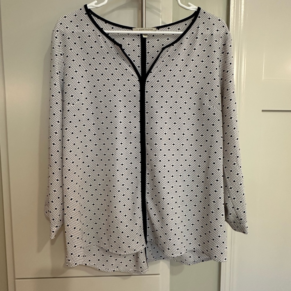 41 Hawthorn Black and White Polka Dot Top